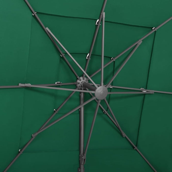 4-tier Parasol With Aluminium Pole Green 250x250 Cm Totnxo