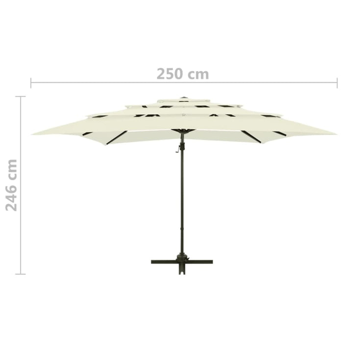 4-tier Parasol With Aluminium Pole Sand 250x250 Cm Totnxb