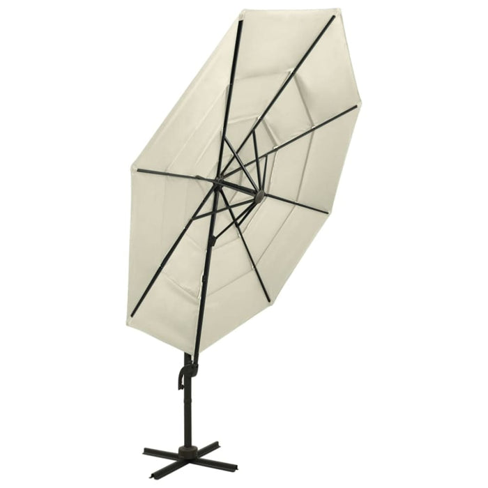 4-tier Parasol With Aluminium Pole Sand 3x3 m Totnxn