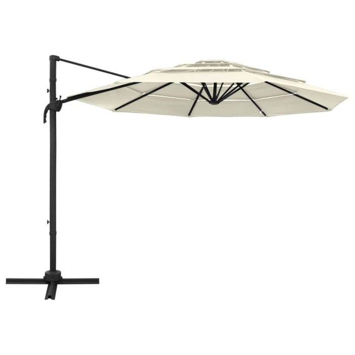 4-tier Parasol With Aluminium Pole Sand 3x3 m Totnxn