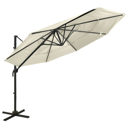 4-tier Parasol With Aluminium Pole Sand 3x3 m Totnxn