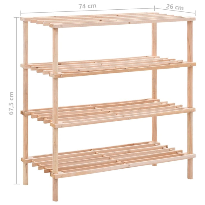 4-tier Shoe Rack Solid Fir Wood Xnpxbo