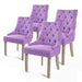 4 Set Violet French Provincial Dining Chair Amour Oak Leg