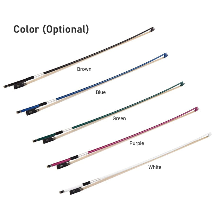 4 Violin Fiddle Bow Carbon Fiber Round Stick Ebony Frog