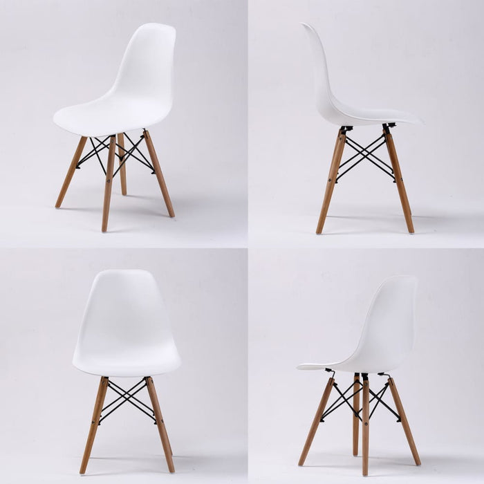 4 Set White Retro Dining Cafe Chair Dsw Pp