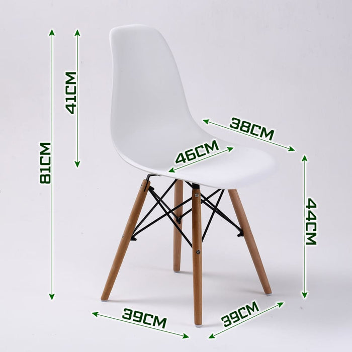 4 Set White Retro Dining Cafe Chair Dsw Pp