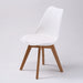 4 Set White Retro Dining Cafe Chair Padded Seat