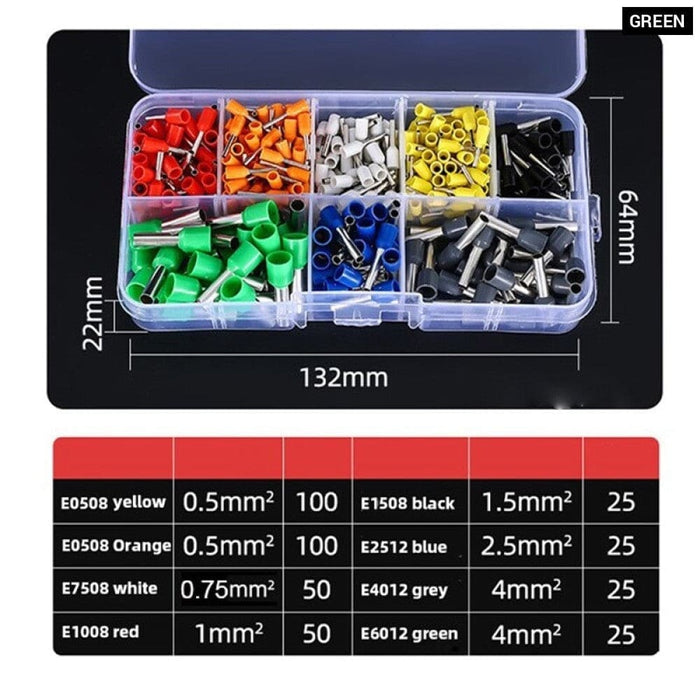 400pcs Tube Type Terminal Set European Combination Boxed