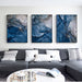 40cmx60cm Blue Gold Marble 3 Sets Black Frame Canvas Wall