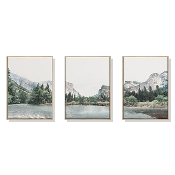 40cmx60cm Yosemite Valley National Park 3 Sets Wood Frame