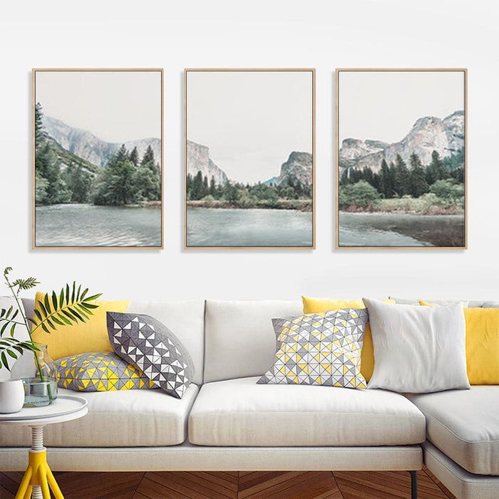 40cmx60cm Yosemite Valley National Park 3 Sets Wood Frame