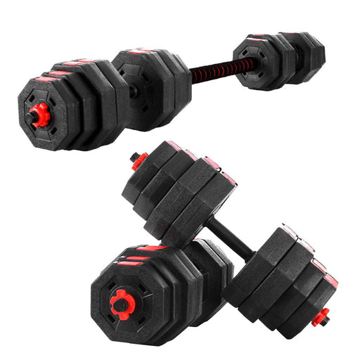 40kg 2-in-1 Dumbbell Barbell Set Adjustable Dumbbells