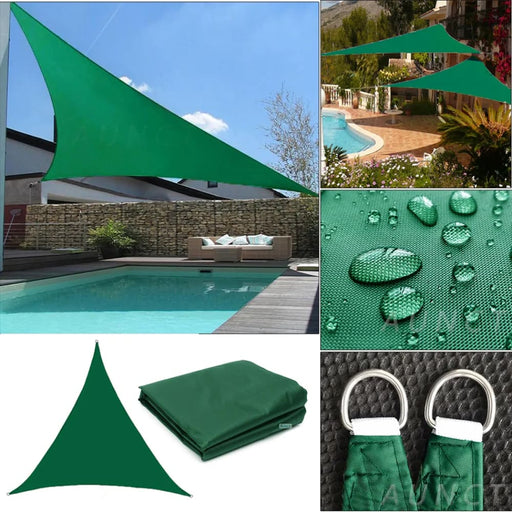 420d Triangle Shade Sail Green Waterproof Polyester Awning