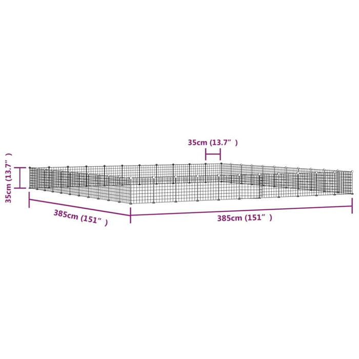 44-panel Pet Cage With Door Black 35x35 Cm Steel Tooabxx