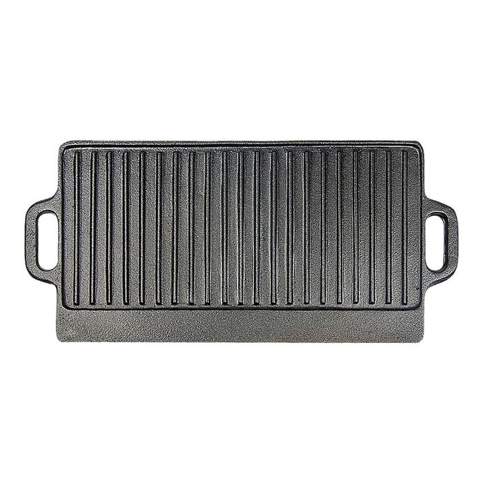 46x22 Cm Cast Iron Reversible Griddle Plate Bbq Hob Cooking