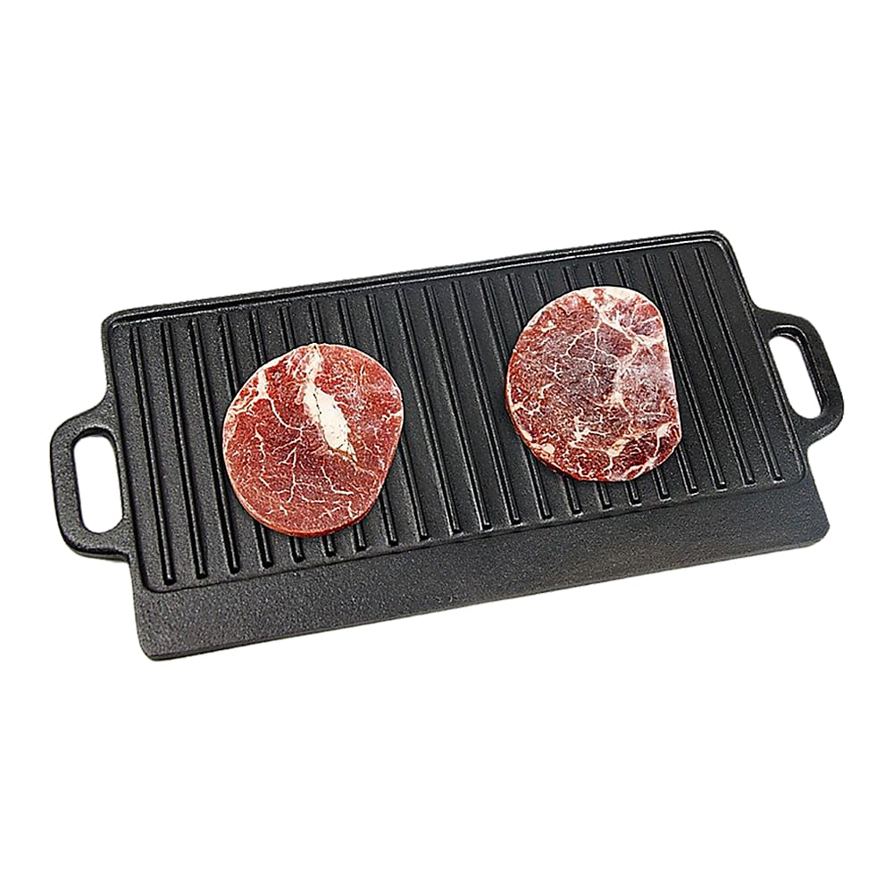 46x22 Cm Cast Iron Reversible Griddle Plate Bbq Hob Cooking