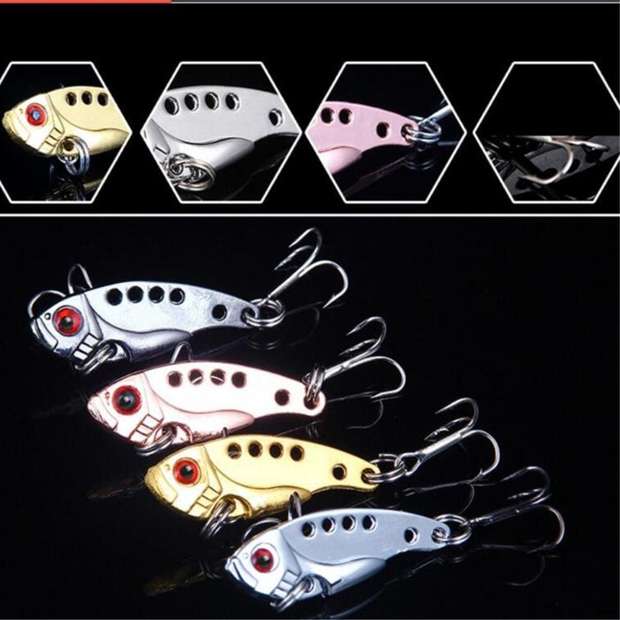 4cm 7g Electroplated Metal Vib Bait Set 4 Colour