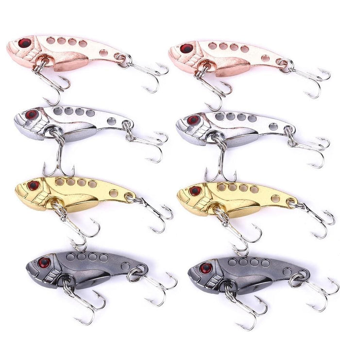 4cm 7g Electroplated Metal Vib Bait Set 4 Colour