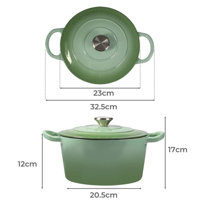 Goslash Picks 4l Enamel Dutch Oven Pot In Green Colour