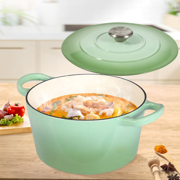 Goslash Picks 4l Enamel Dutch Oven Pot In Green Colour