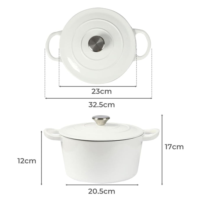 Goslash Picks 4l Enamel Dutch Oven Pot in White Colour