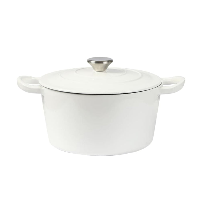 Goslash Picks 4l Enamel Dutch Oven Pot In White Colour