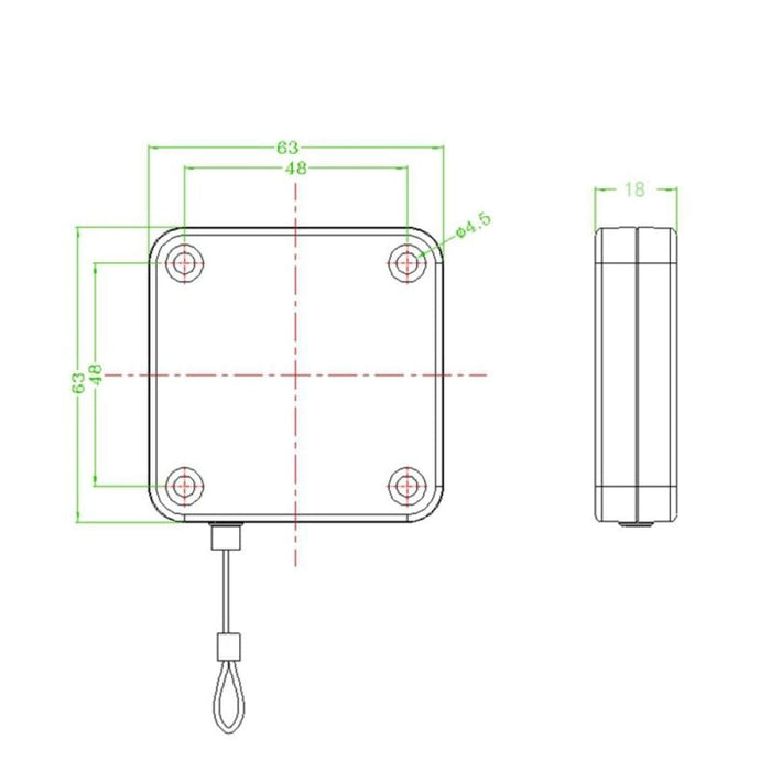 4m Anti Theft Cable Box Telescopic Wire Rope