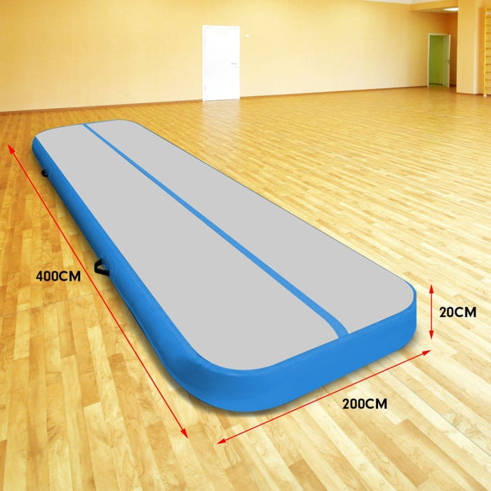 4m x 2m Air Track Gymnastics Mat Tumbling Exercise - Grey