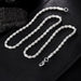 4mm Silver Twisted Rope Necklace Bracelet Set High Quality