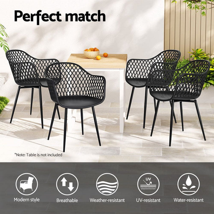 4pc Outdoor Dining Chairs Pp Lounge Chair Patio Furniture