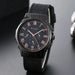 4pcs Brown Nylon Strap Quartz Watch With Bracelet For Men