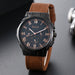 4pcs Brown Nylon Strap Quartz Watch With Bracelet For Men