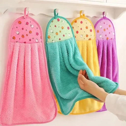 4pcs Coral Velvet Bathroom Towel Set Soft Absorbent Hand