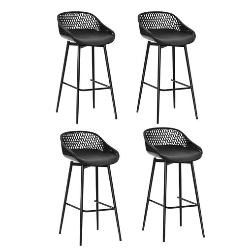 4pcs Outdoor Bar Stools Plastic Metal Bistro Patio Dining