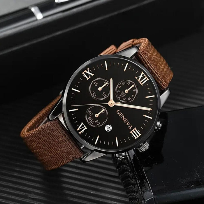 4pcs Quartz Watches Bracelet Watch Set For Men Business