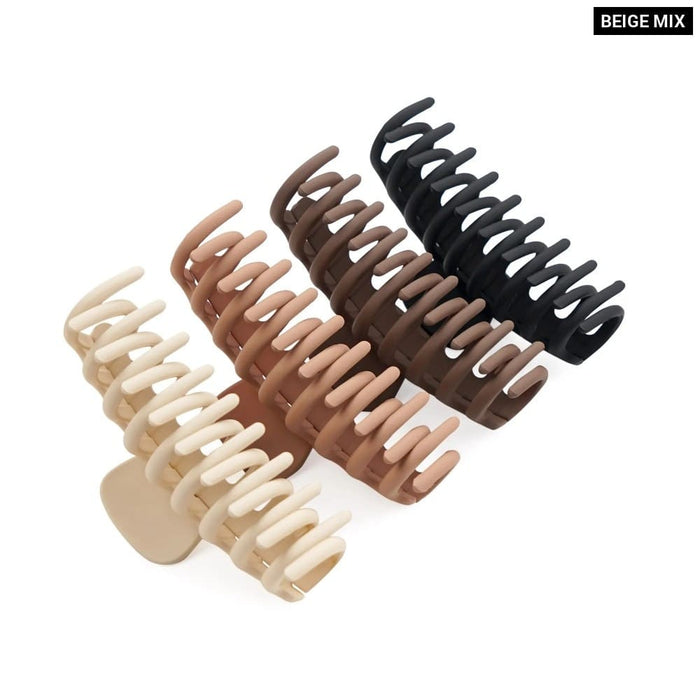 4pcs Non-slip Thin Hair Claw Clips For Women