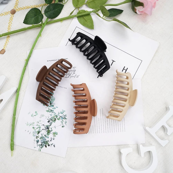 4pcs Non-slip Thin Hair Claw Clips For Women