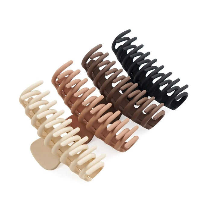 4pcs Non-slip Thin Hair Claw Clips For Women