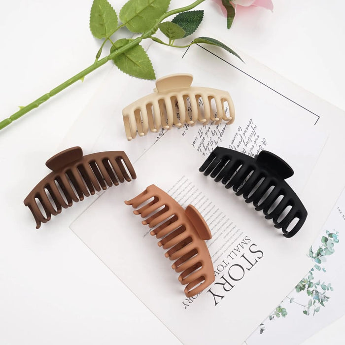 4pcs Non-slip Thin Hair Claw Clips For Women