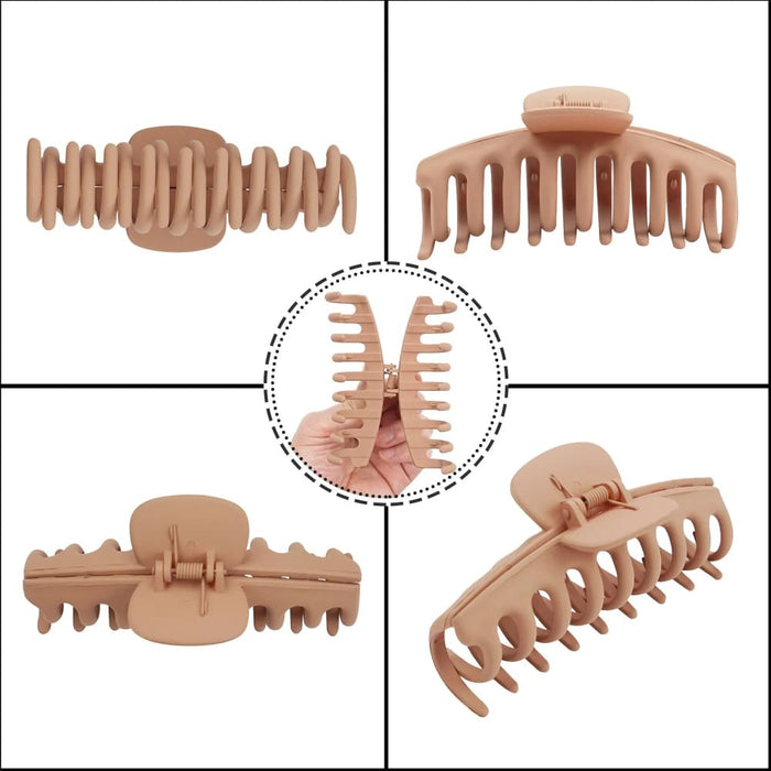 4pcs Non-slip Thin Hair Claw Clips For Women