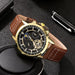 4pcs Set Men Watch Luxury Bracelet Fashion Business Brown