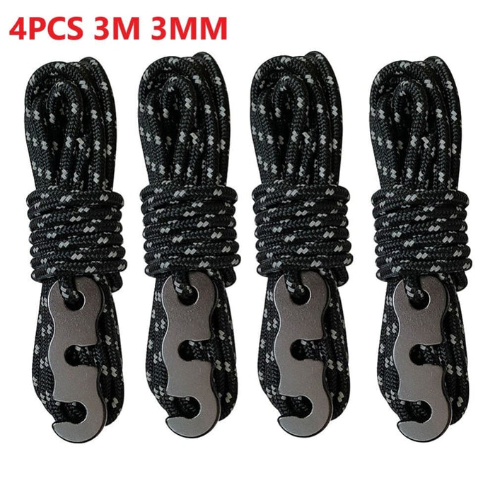 4pcs Wind Rope With S-shaped Hooks Buckle For Camping