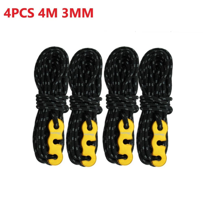 4pcs Wind Rope With S-shaped Hooks Buckle For Camping