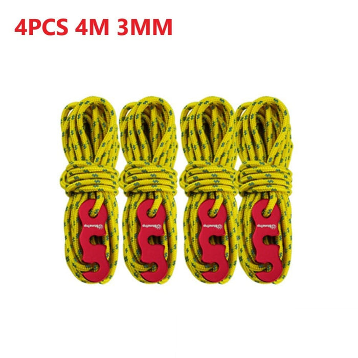 4pcs Wind Rope With S-shaped Hooks Buckle For Camping