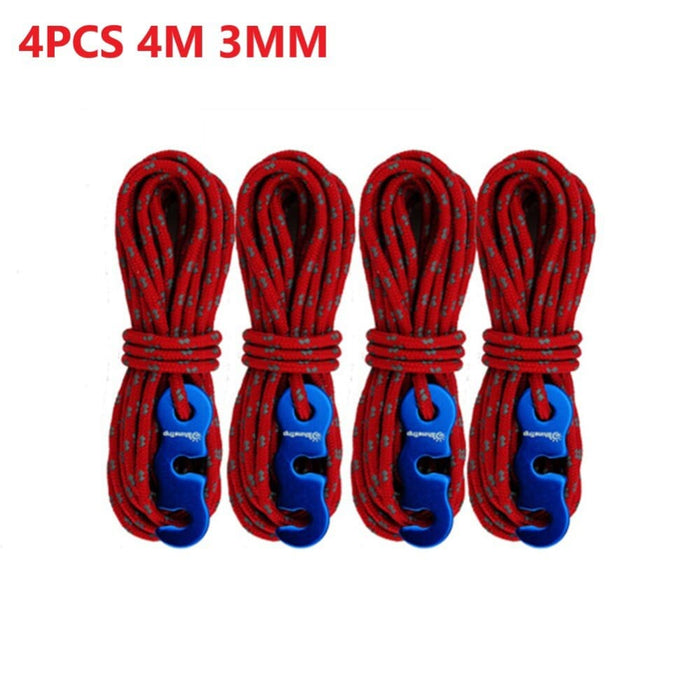 4pcs Wind Rope With S-shaped Hooks Buckle For Camping