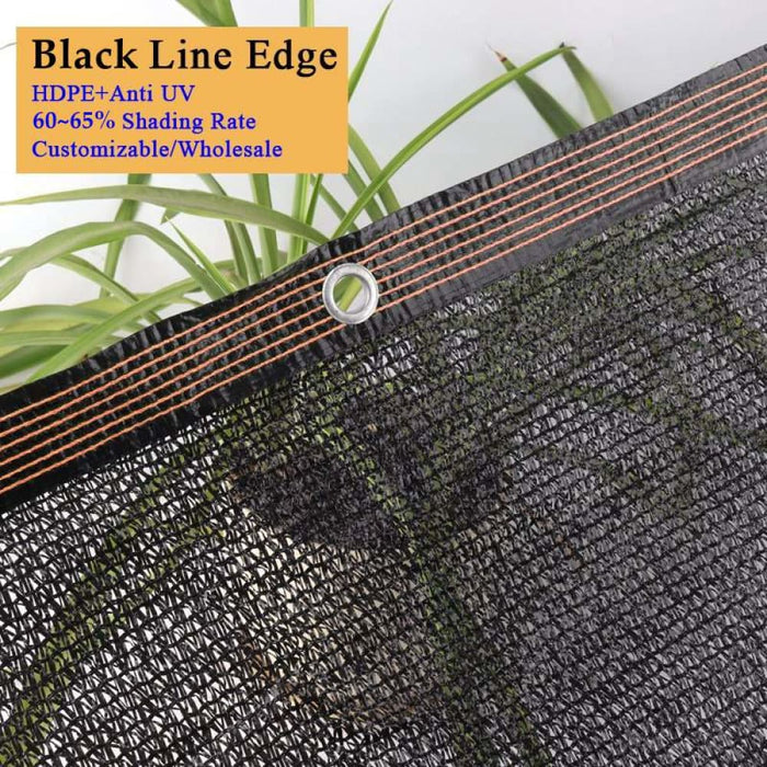 4pin Black Hdpe Anti-uv Sunshade Net 60-65% Shading Rate