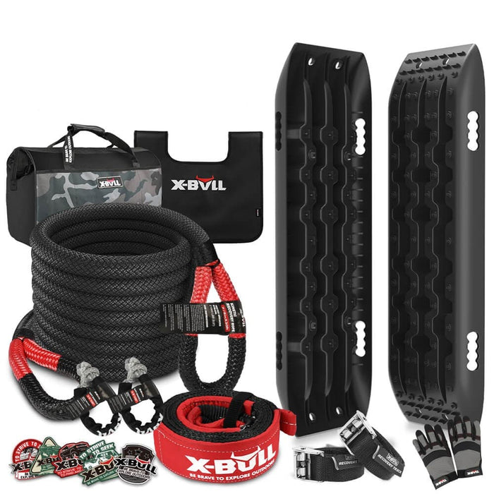 4x4 Recovery Kit Kinetic Rope Snatch Strap With 2pcs Tracks