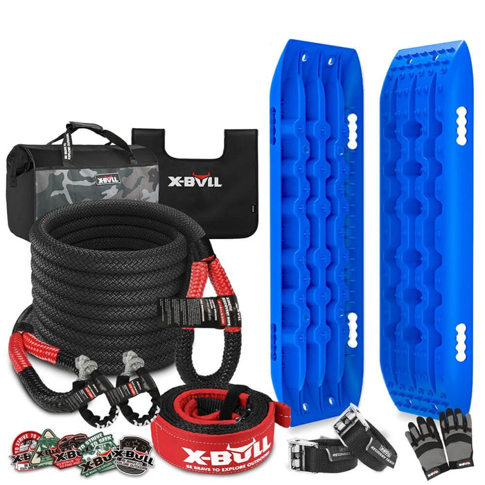 4x4 Recovery Kit Kinetic Rope Snatch Strap With 2pcs Tracks