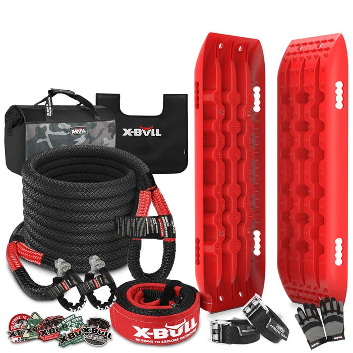 4x4 Recovery Kit Kinetic Rope Snatch Strap With 2pcs Tracks