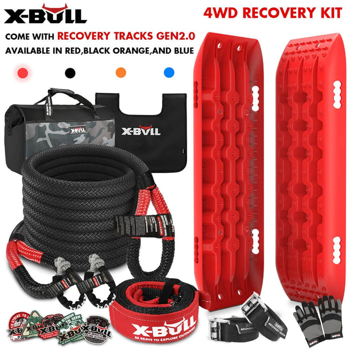 4x4 Recovery Kit Kinetic Rope Snatch Strap With 2pcs Tracks